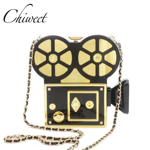 

personality vintage vidicon funny evening bags luxury handbag projector shoulder bag designer clutch purse chain crossbody bag