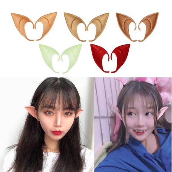 

cos elf ears halloween costume fairy cosplay accessories false ears props angle latex soft prosthetic pointed tips