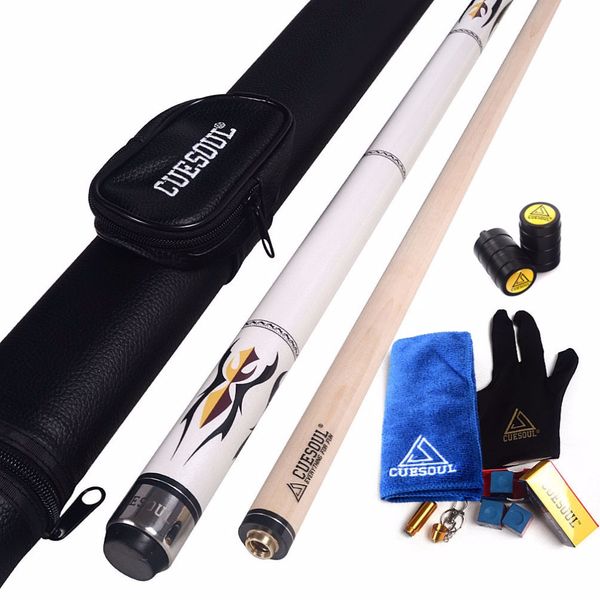 

cuesoul 58" maple billiard pool cue sticks-19oz with cue clean towel, billiard chalk,11.5mm pool cue,12.75mm for choose