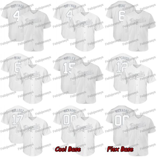 

15 Whit Merrifield WHITLEY 2019 Players Weekend 17 Hunter Dozier BULLDOZ 6 Billy Hamilton BONE Jorge Soler EL CRUDO Royals DUFFMAN Jerseys