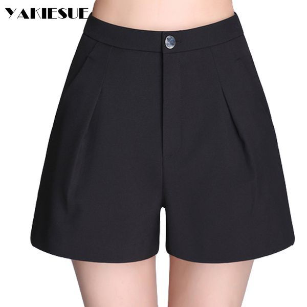 

wide leg shorts women high waist loose office work wear casusal short pants 2020 summer pantalon corto mujer short femme, White;black