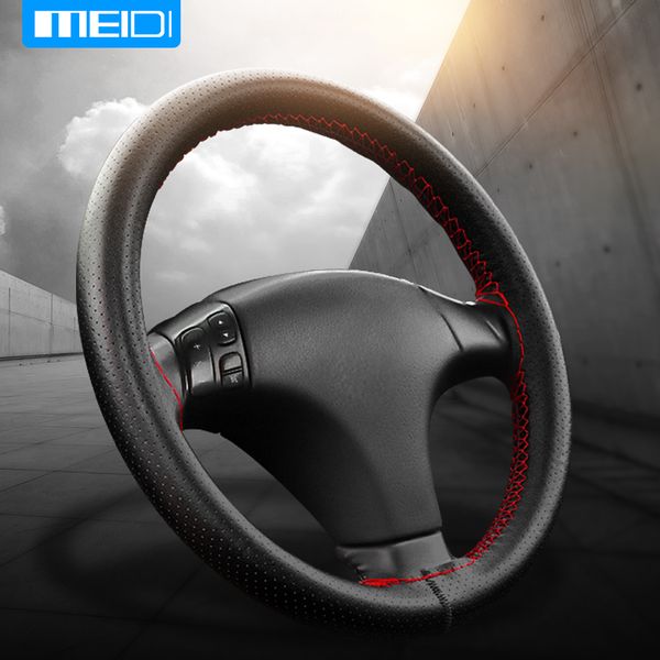 

meidi car steering wheel covers fits outer diameter of 37-38cm diy genuine leather braid on the steering-wheel of car
