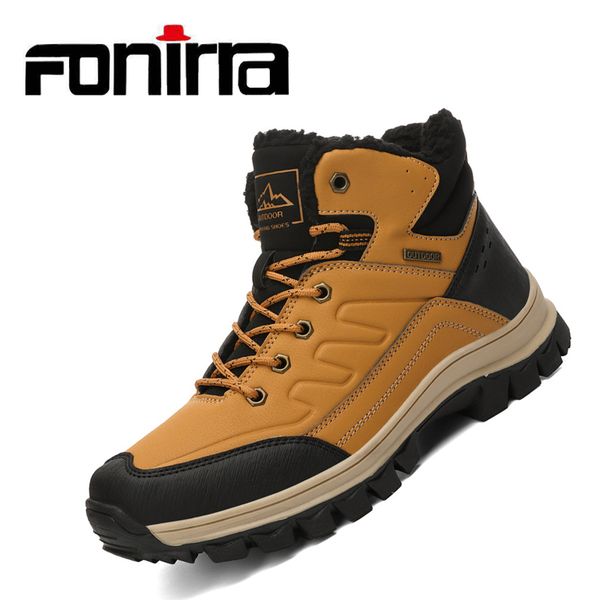 

fonirra winter men boots super warm highten footwear men snow boots with wool fur black red 377