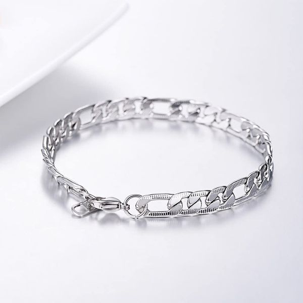 

men chain retro bracelet jewelry men bracelet mens stainless steel bracelets gifts male cuban link chain on hand accessories, Black