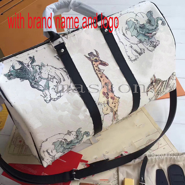 

2019 men mono gram white animal giraffe keepall 45 travel totes bag handbag louis vuitton 00 luggage duffle bag2fd6#