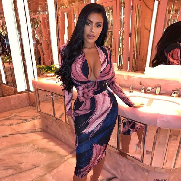 

womens designer solid color banquet dress v-neck long sleeve hip split dress dg0dh, Black;gray