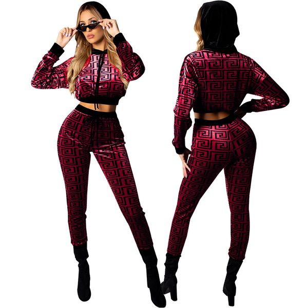

women designer slim suits luxury two piece pants for womens 2019 brand ladies fashion night club style clothing women hoodies, White