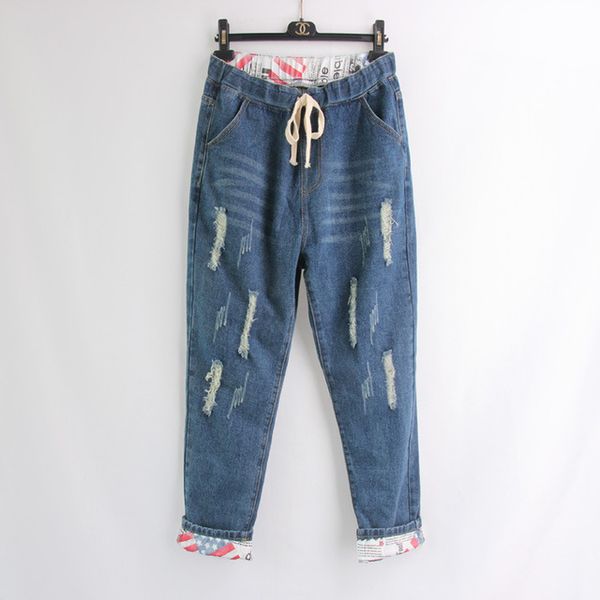 

2018 Boyfriend Denim Jeans for Women Mid Waist Straight Pants Woman Ladies Ripped Loose Mom Jeans Girls Jean Pants Plus Size