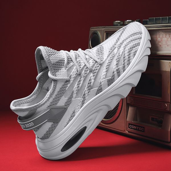 

2020 mens shoes breathable comfortable lightweight sneakers male mesh lace-up walking sports man shoes footwear size 44, Black