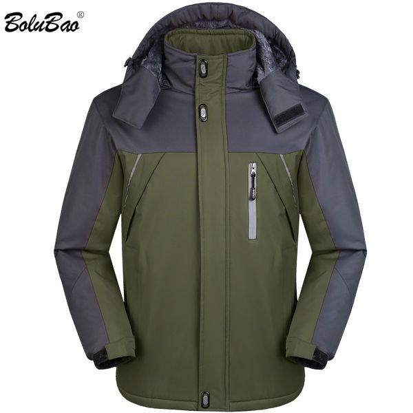 

bolubao men jacket warm parka thicken 2018 winter fashion brand male hooded parkas long sleeve zipper outwear overcoat men, Tan;black