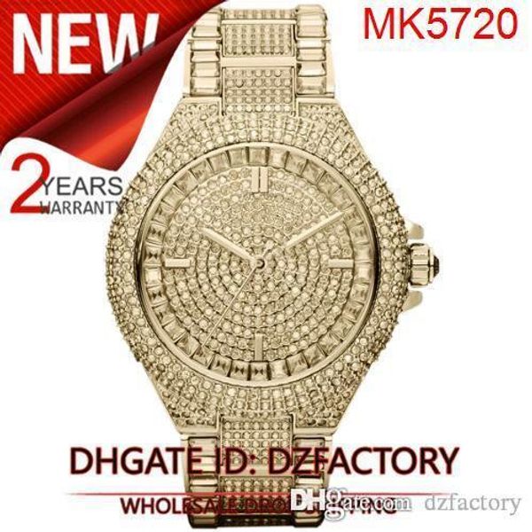 

drop shipping new mk5720 mk5862 mk5869 camille crystal encrusted pave dial stainless steel ladies watch, Slivery;brown