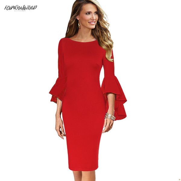 

autumn women elegant long flare dress bell sleeve fashion vintage pinup formal party cocktail bodycon pencil sheath 8350 designer clothes, Black;gray