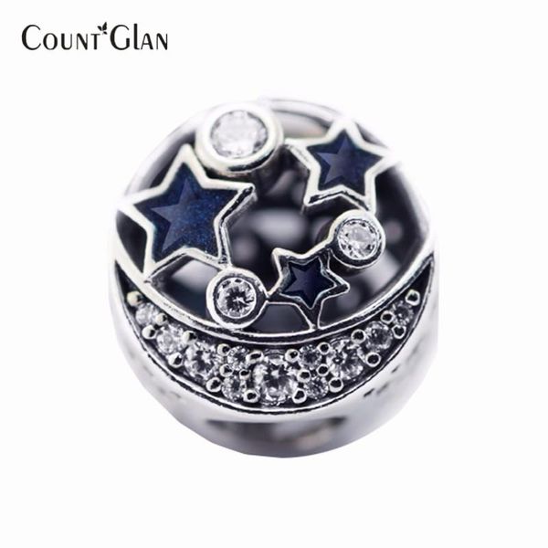 

night sky 925 sterling silver charms new christmas collection fit pandora bracelet diy for christmas gift fine jewelry wholesale, Bronze;silver
