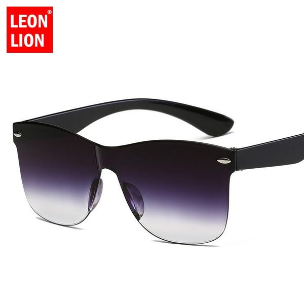 

leonlion 2019 one-piece cat eye sunglasses women/men gradient lens retro mirror rimless sun glasses vintage travel eyewear uv400 akedr