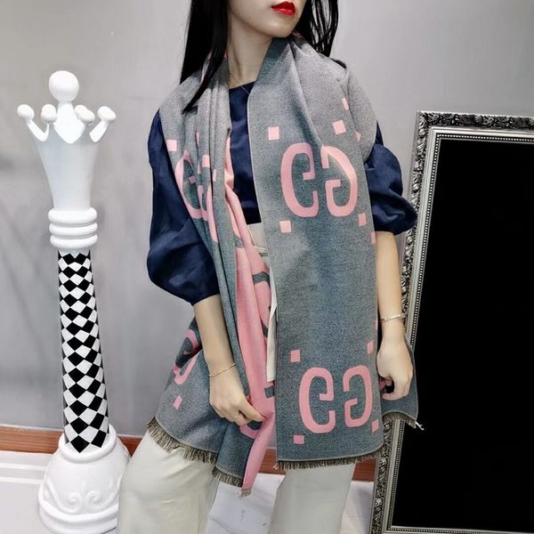 

180x30cm cashmere wool pashmina mens scarf men scarves winter women shawl womens ring poncho scafa79, Blue;gray