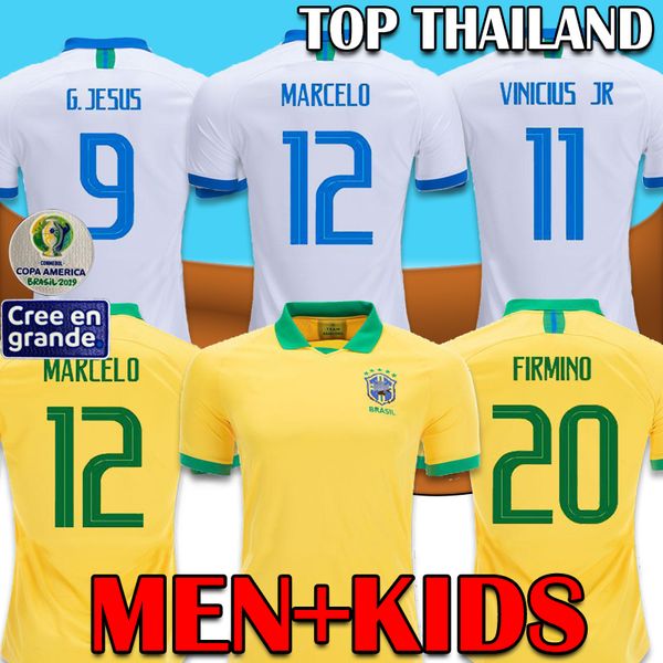 

2019 Copa America Brazil Soccer Jersey Kids Long SLeeve COUTINHO FIRMINO 19 20 Camisa MARCELO PAQUETA P.Coutinho Football Shirt