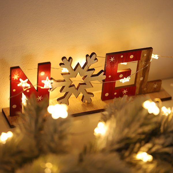 

xmas christmas decor wooden letters deskornaments simple table decor sign 1x