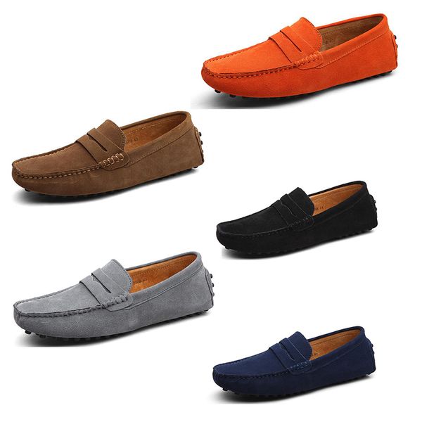 

2020 new men casual shoes spadrilles suitable fashion leather green yellow dark navy blue dark red sneaker outdoor drop shipping, Black