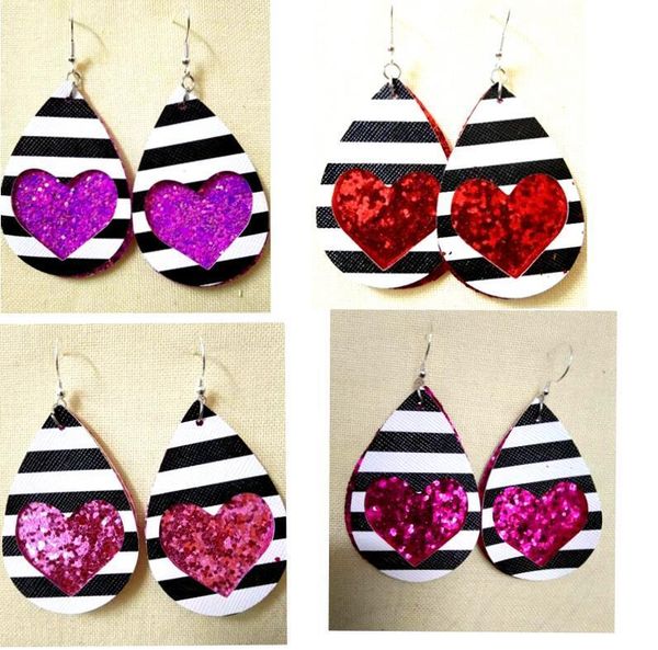 

valentines day water drop earrings fashion statement pu leather earrings fashion jewelry women accessories gift drop shipping, Silver