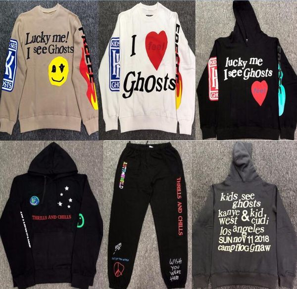 

brand hoodies new cfg kanye west e album kid tee sweatshirts men hoodie white khaki lucky me letter streetwear sweatshirts, Black
