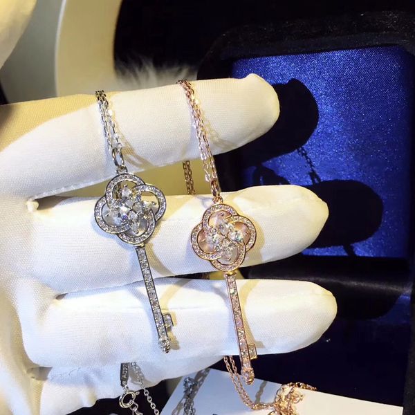 

tshou05 women tiff 925 sterling silver windmill key necklace girl crystal necklace gift