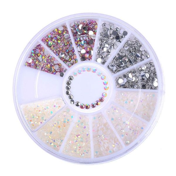 

new nail art 3d acrylic nail art tips decoration flat back glitter rhinestones pearls beads nails accessories decoration tool