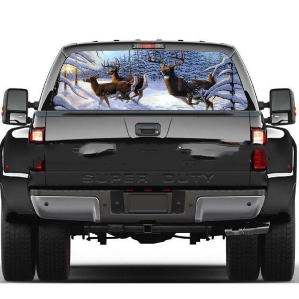 

grateful snow view deer head rear window glass sticker suv vehicle rear windshield sticker