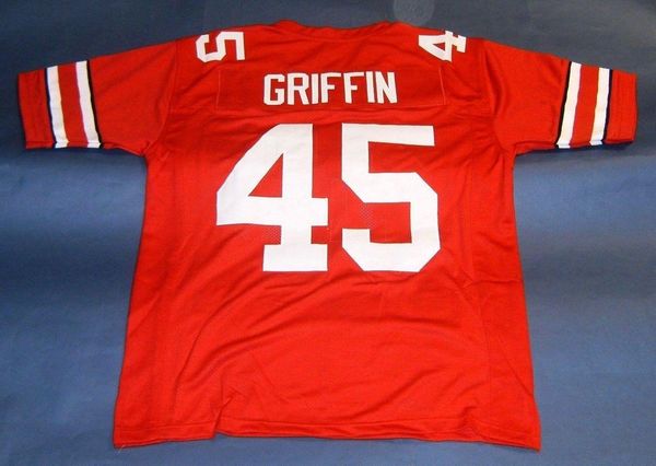 

retro archie griffin 45 custom ohio state buckeyes jersey osu heisman bw college red men stitching size s-5xl football j ncaa, Black;red