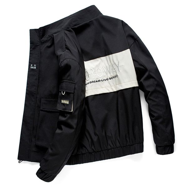 

2019 brand long sleeve 2019 new designer mens fashion loose windbreaker and natural color for sport casual coats with m-4xl, Black;brown