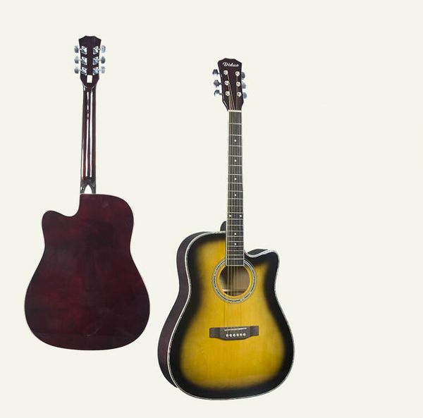 

красивый 41 дюймовый акустическая гитара липа закат цвет подходит для начинающих начинающих вход гитара завод прямой оптовой продажи