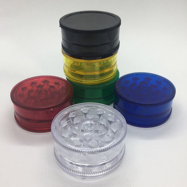 Più nuovo plastica colorata 42 mm erba secca tabacco macinare spezie frantoio smerigliatrice frantoio macinare mano tritata muller per strumento di fumo bong DHL libero