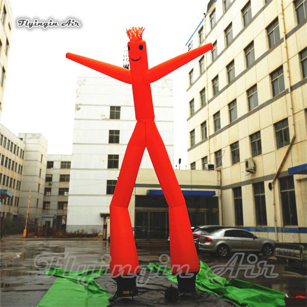 Werbung Aufblasbarer Sky Dancer 6m Orange Funny Air Winken Bouncer Blow Up Tube Man mit 2 Beinen für Outdoor-Event-Show