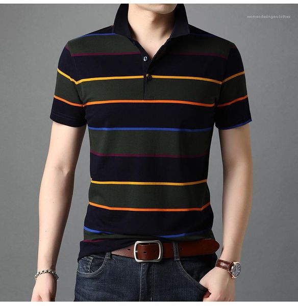 

polos fashion loose short sleeved lapel neck tshirts striped pullover tees male clothing summer mens designer, White;black