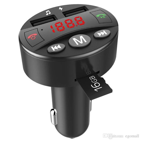 

fm modulator car mp3 player bluetooth fm transmitter hands-car kit music player 5v 2.1a dual usb support tf card usb disk