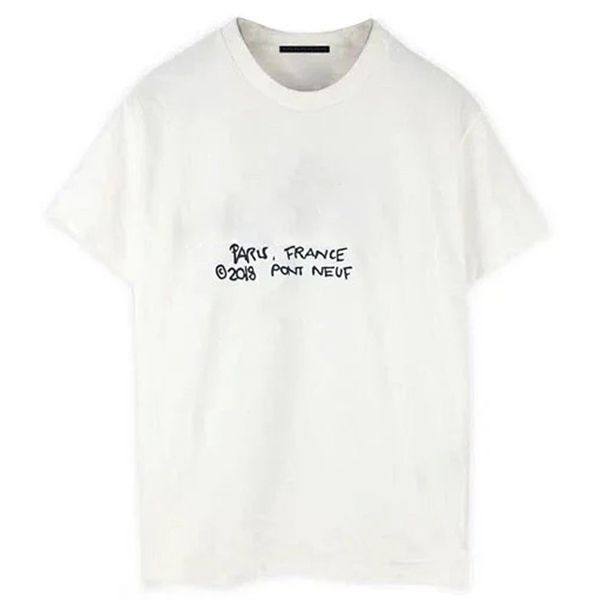 

20ss high-end letter logo printed signature tee solid t-shirt high street short sleeves men women travel tee summer breathable, White;black