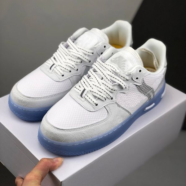 

new 1 reacts qs white ice running shoes men women light bone sail rush coral skateboard sports sneakers mens trainers 36-45