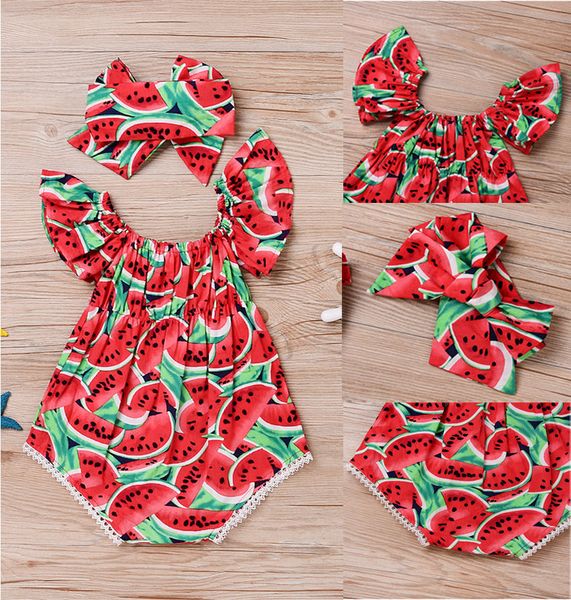 

pudcoco baby clothes summer toddler girls watermelon bodysuit jumpsuit outfit sunsuit clothes, Blue
