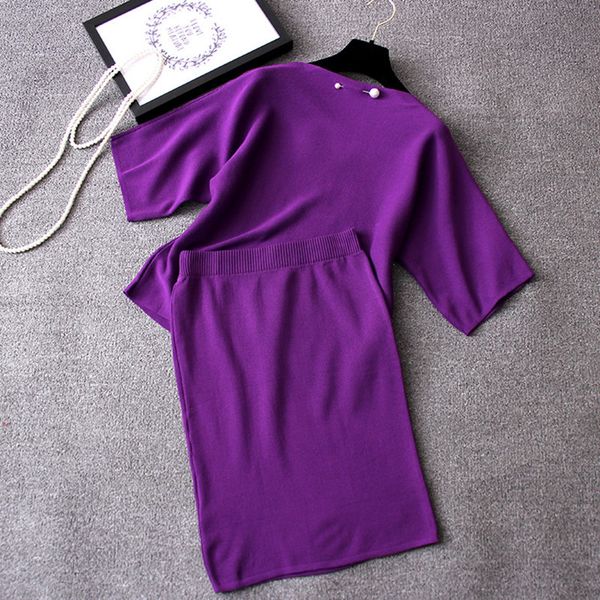 

zawfl women knitted suit skirt and set winter 2017 autumn long sleeve female knitwear with midi skirts sets two pieces, White;black