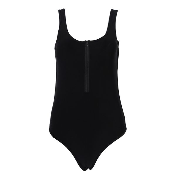 

v neck zipper one-piece swimsuit high cut swimwear women bikini low cut maillot, Red;black
