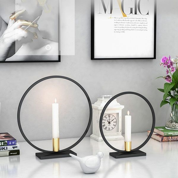 

new-metal candle holders black candle rack round iron candlestick home christmas party table centerpiece decoration 5 orders