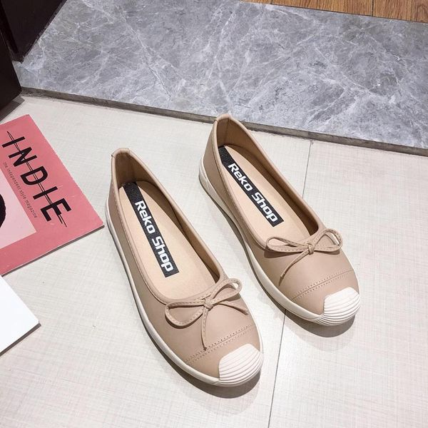 

shoes bow-knot casual female sneakers shose women autumn soft shallow mouth round toe nursing new butterfly dress fall, Black