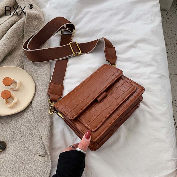 

bxx] stone pattern retro leather crossbody bag for women 2019 lady shoulder messenger bag solid color handbags and purses hj143