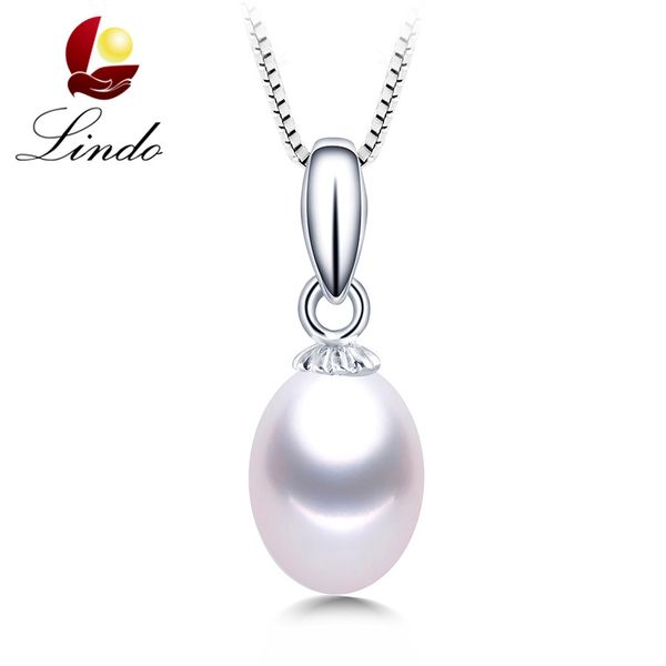 

5a high luster natural freshwater pearl pendant for women classic pure s925 sterling silver party jewelry 45cm drop choker lindo