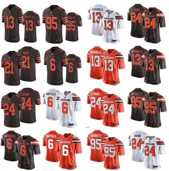 

2019 new 6 baker mayfield 13 odell beckham jr cleveland brown jer ey 21 denzel ward 95 myle garrett men women youth kid 24 nick chubb
