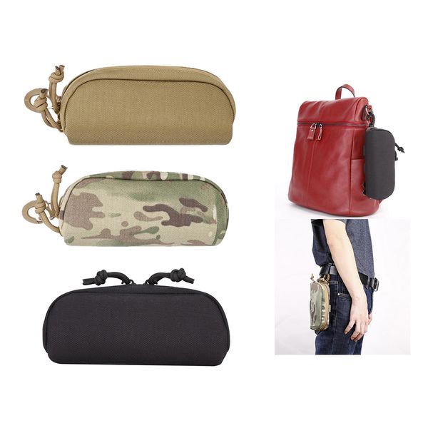 

3pcs sunglasses box storage molle goggle glasses bag nylon with d-rings, Black