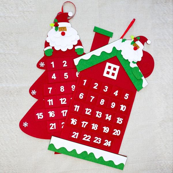 

christmas calendar advent santa claus and snowman countdown banner decors 1pcs christmas decorations