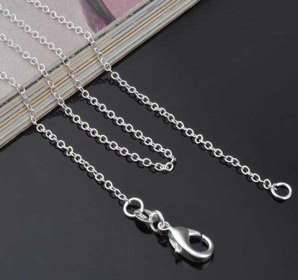 

925 sterling silver rolo " o " chain necklaces jewelry 1mm 26'' -- 30'' 925 silver diy chains fit pendant jewe