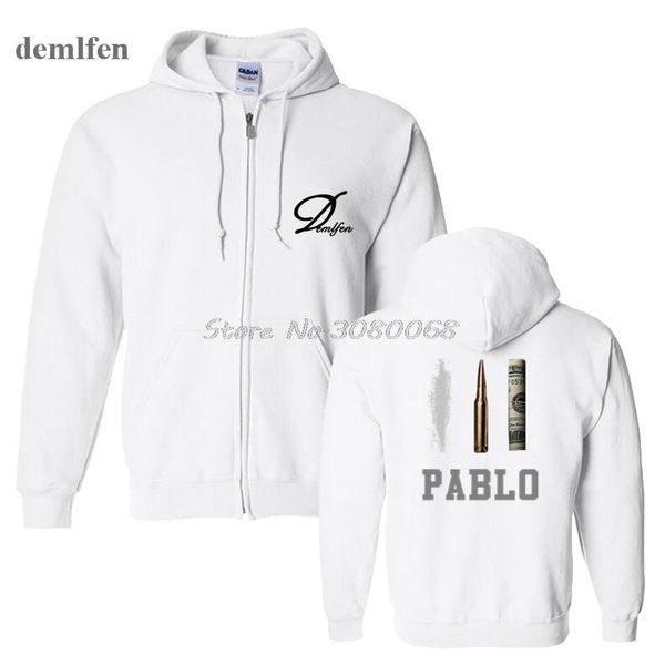 

весна и осень мужчины hoodie новый нарко pablo escobar толстовки хлопок сгущает руно hip hop пуловер толстовка zipper coat, Black