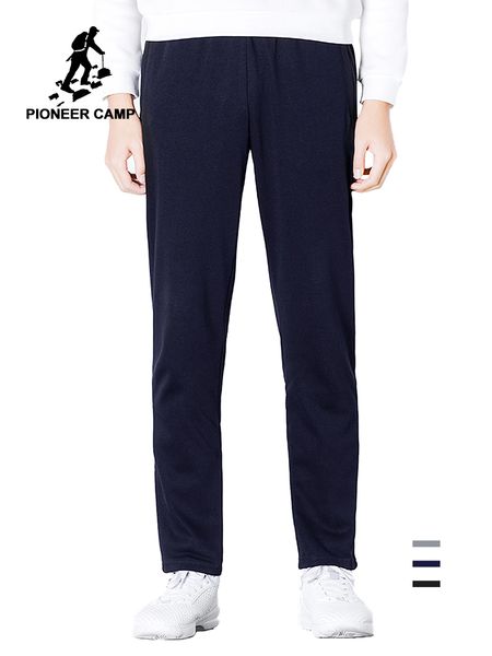 

pioneer camp sweatpants men brand clothing solid autumn spring open bottom light weight us size awk702320y, Black