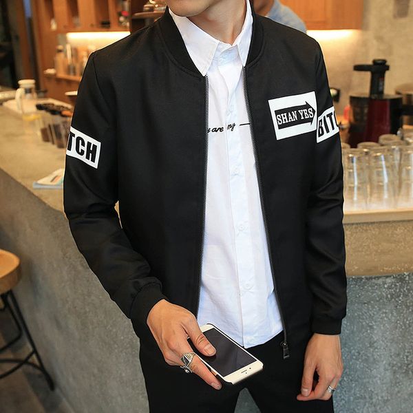 

spring and autumn new style youth korean-style baseball collar jacket young men's korean-style casual large size coat men's, Black;brown